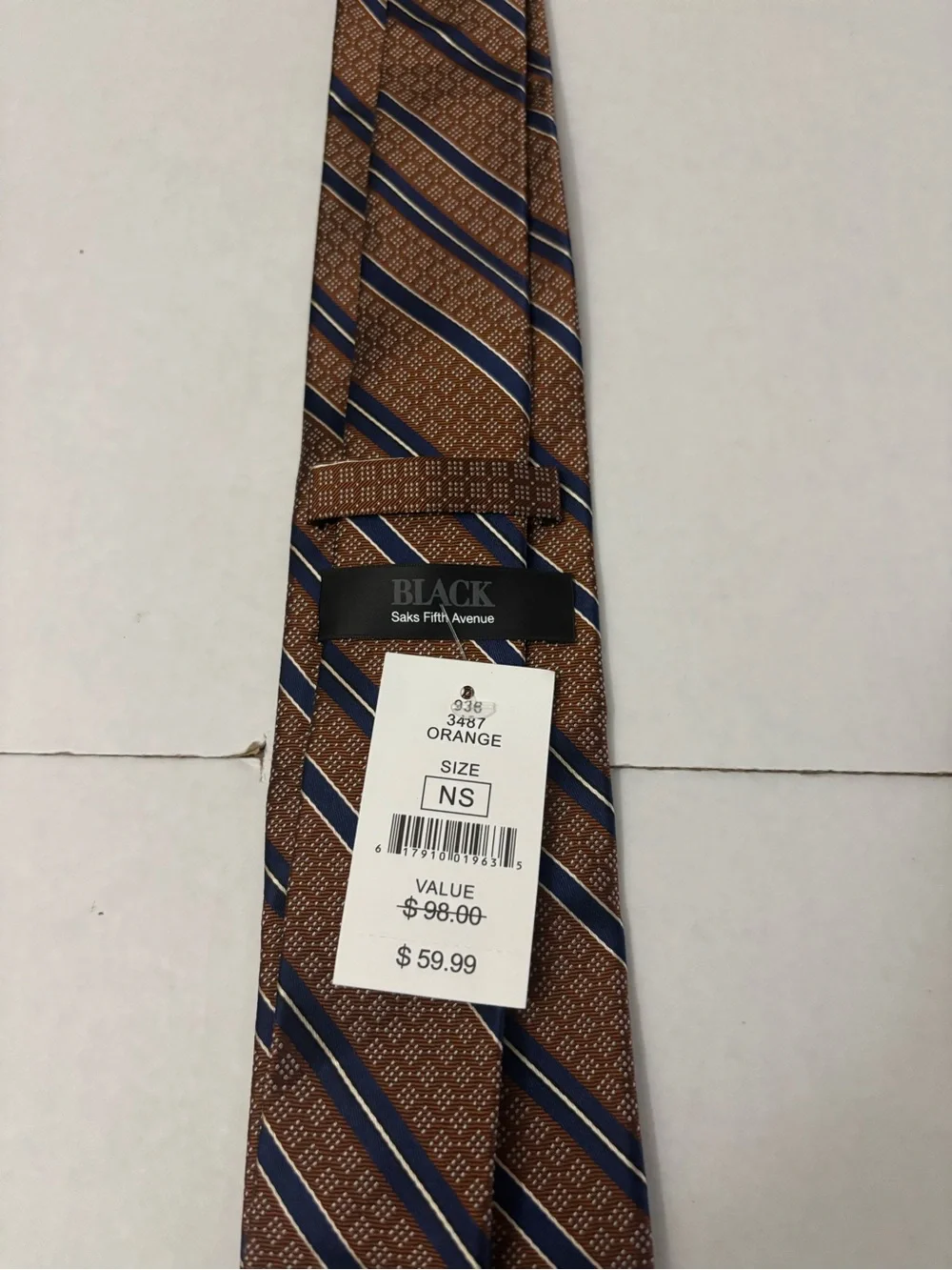 Black Saks Fifth Avenue Silk Men's Tie
